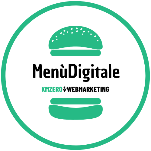 Logo con hamburger e testo "Men&ugrave; Digitale".