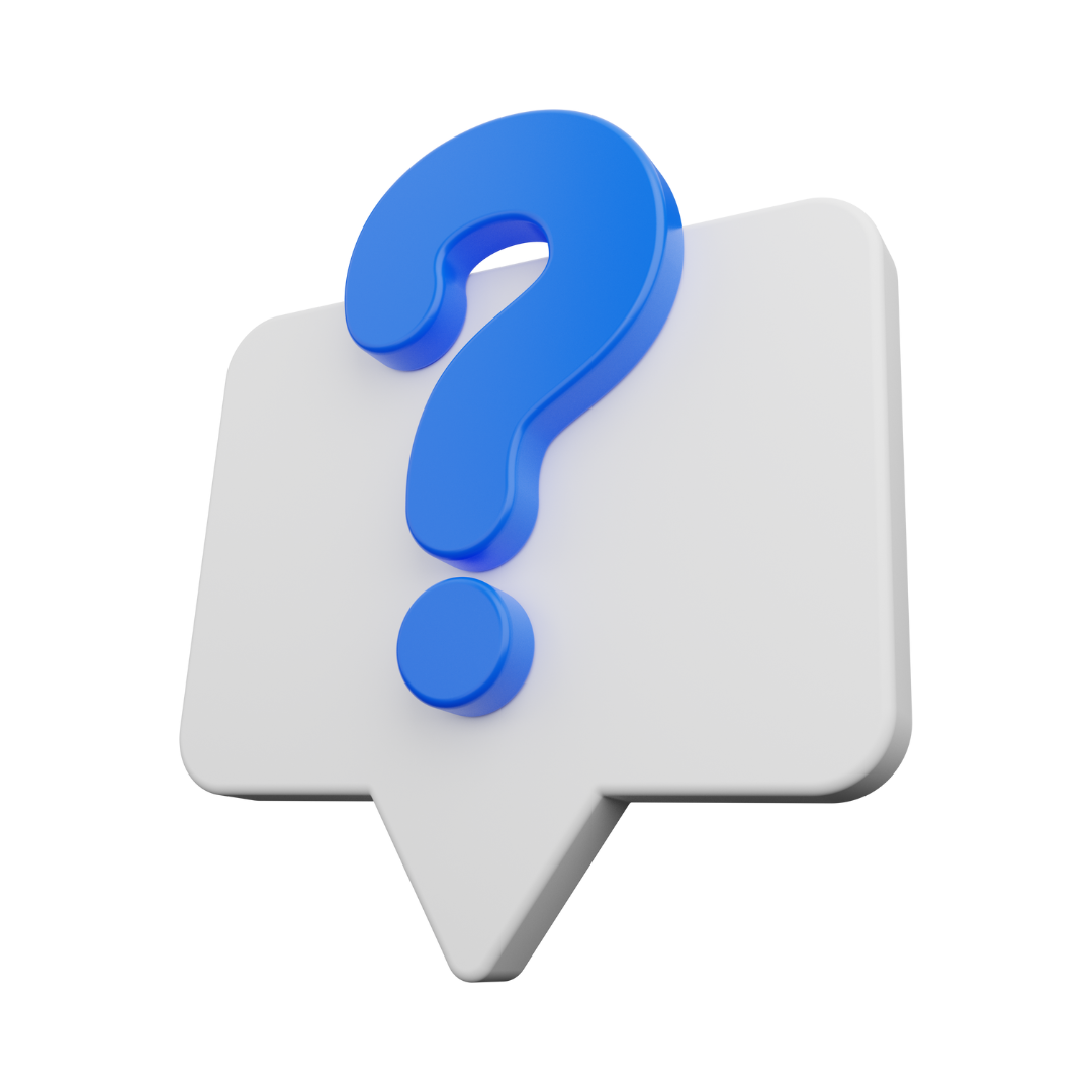 Punto interrogativo blu su sfondo bianco.
