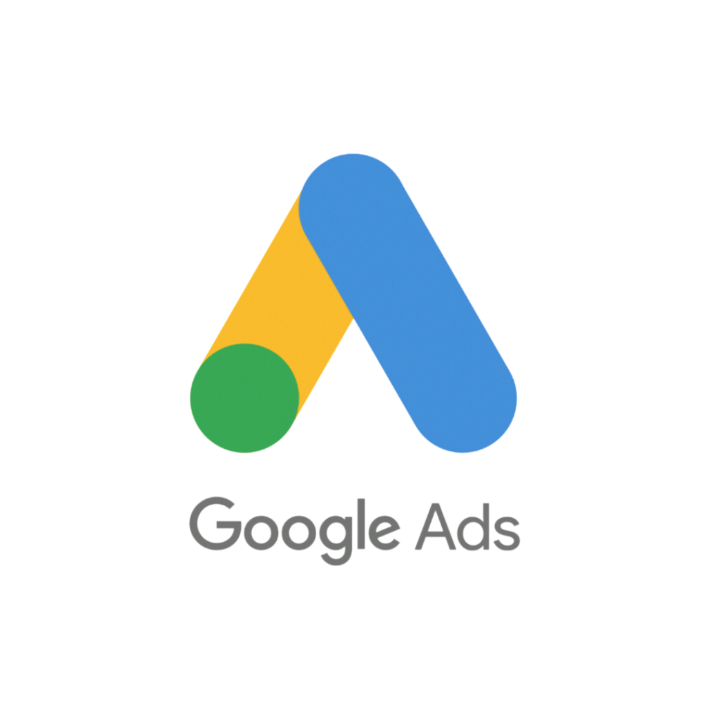 Logo di Google Ads su sfondo bianco.