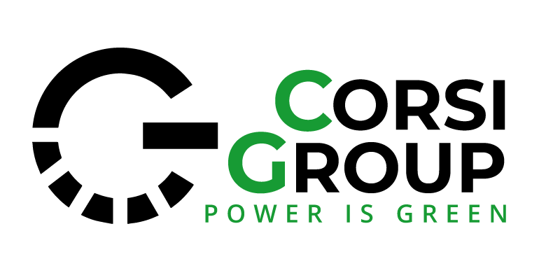 Logo con lettere verdi "GC", testo "POWER IS GREEN".