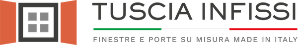 Logo di Tuscia Infissi con finestra stilizzata.