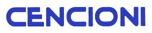 Scritta "CENCIONI" in blu su sfondo bianco.