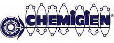 Logo con la scritta "CHEMIGEN" e disegni molecolari.