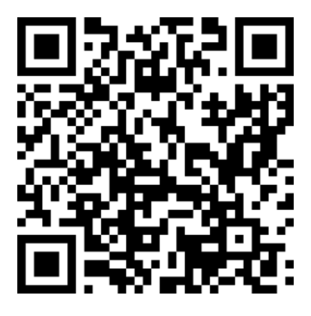 Codice QR bianco e nero su sfondo bianco.